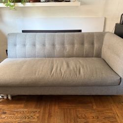 CB2 Holden Grey Tufted Right Arm Loveseat