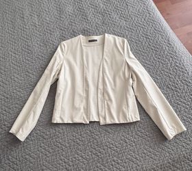White Leather Blazer