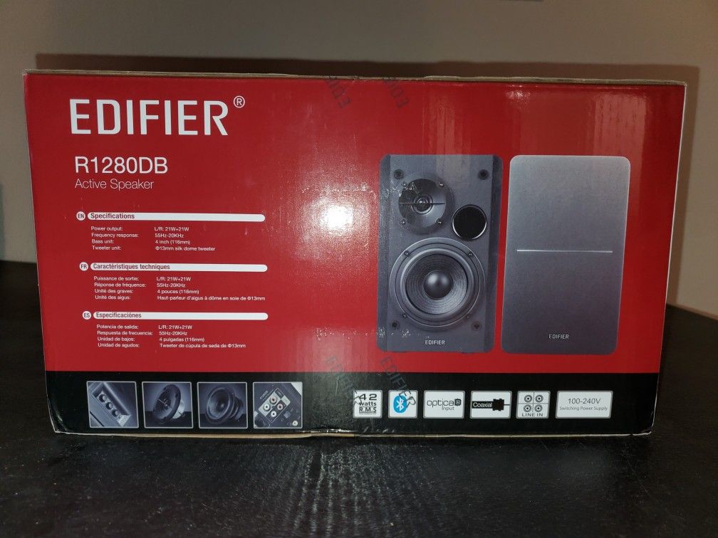 Edifier R1280DB Powered Bookshelf Speakers, 42W RMS Optical Input