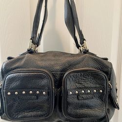 Vintage Black leather studded Leather Billy Bag