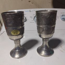 Vintage Celtic Pewter Goblets