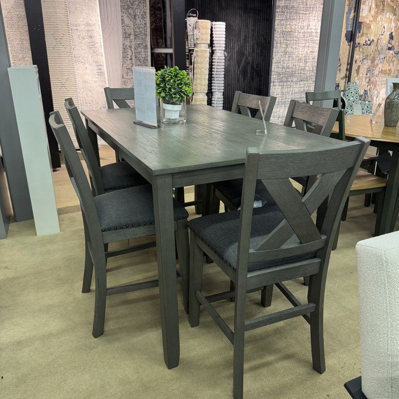 Gray Counter Height Dining Room Set / (Set of 7)