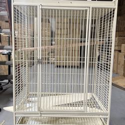 XX-Large 36” x 24”x 68”H Open Play Top Parrot Bird Cage With Rolling Wheel 