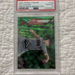2020 Topps Chrome Zac Gallen Green Wave Refractor PSA 10