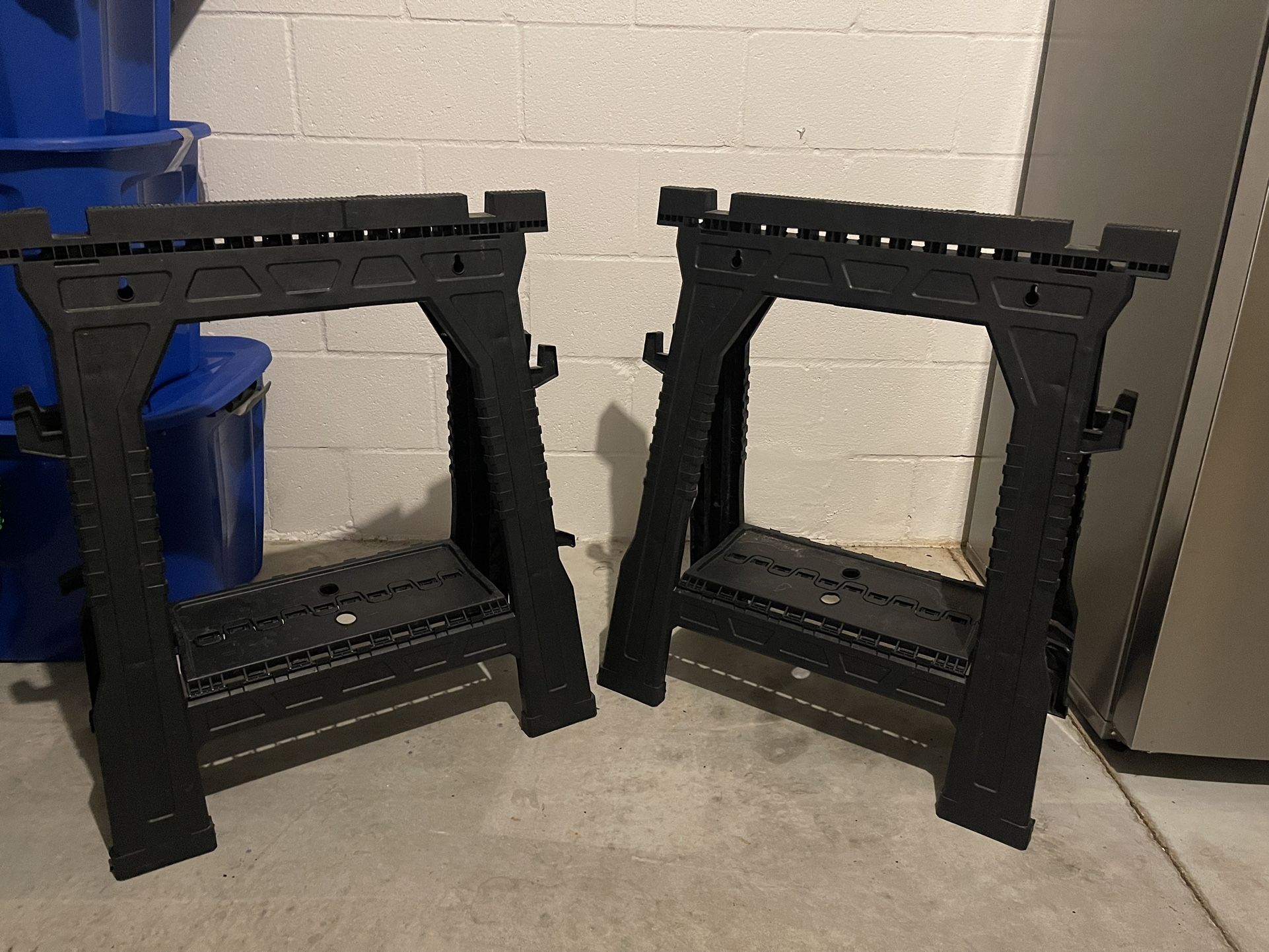Set Of Black Saw Horses