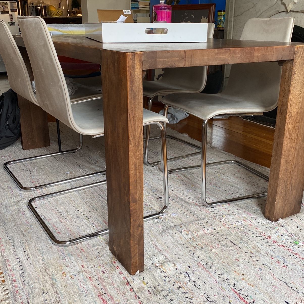 CB2 Dining Chairs X6 White (pony Chair)