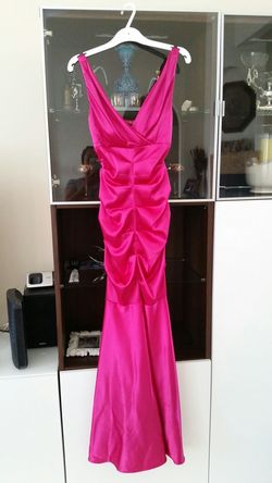 Hot pink evening dress