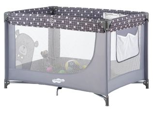 Pamo Babe Compact Pack and Play - Portable Crib for Baby, Lightweight Foldable Travel Playard with Mattress Pad & Carry Bag, Safe Breathable Travel Be