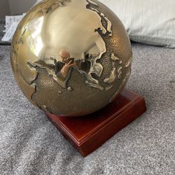 1950s Brass World Globe