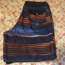 Nike’s Multicolor navy orange stripes swim trunks size 32