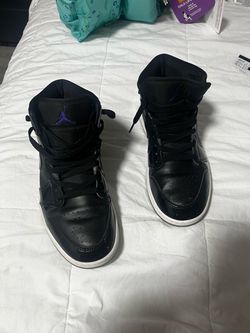 Air Jordan 1 Mid Black Purple Sneakers