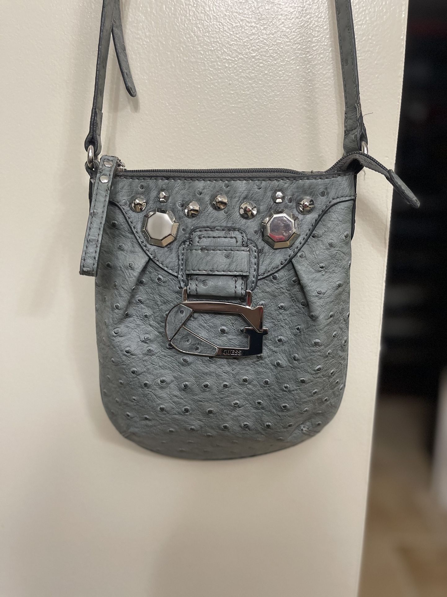 Guess Purse - Grey with silver - Adjustable strap.