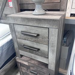 Two-Drawer Nightstand, Grey Color, SKU#10B440N