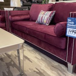 🇺🇸HUGE Blowout Furniture Sale!🇺🇸 Brand New Sofa Loveseat SET W/ Nailhead Trim! $50 Down Takes It Home Today!