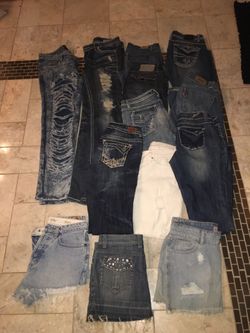 Jeans, skirts ,shorts purses