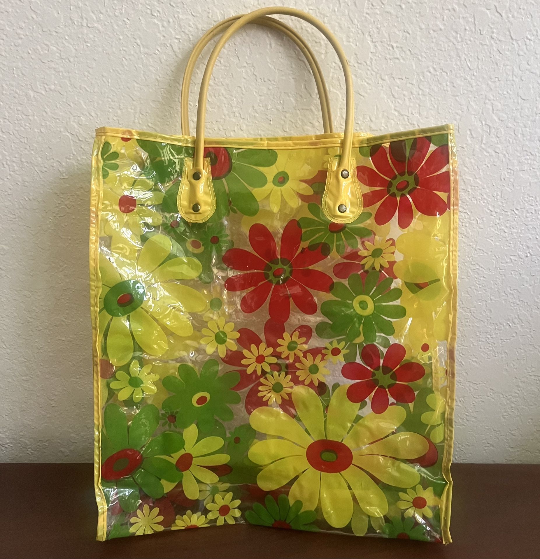 Vintage Mid Century Vinyl Tote Bag 
