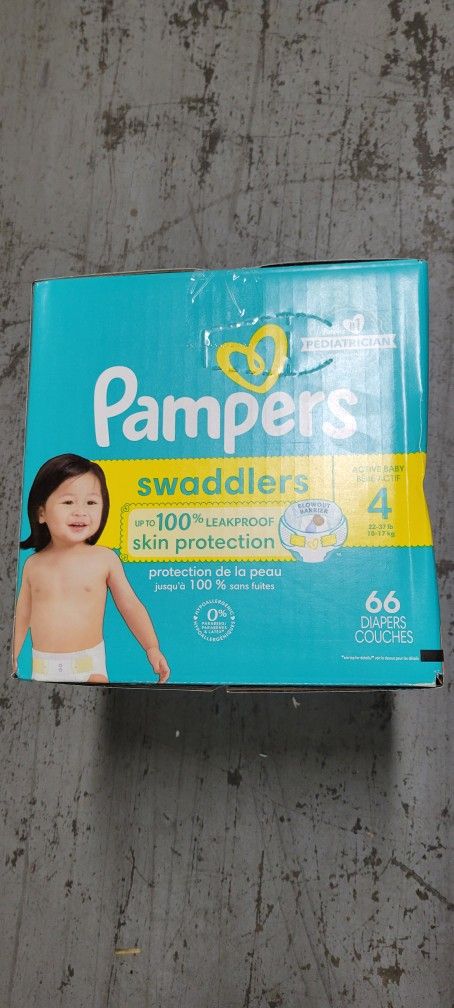 Pampers Sz 4 Swaddlers 66 Count Brand New !