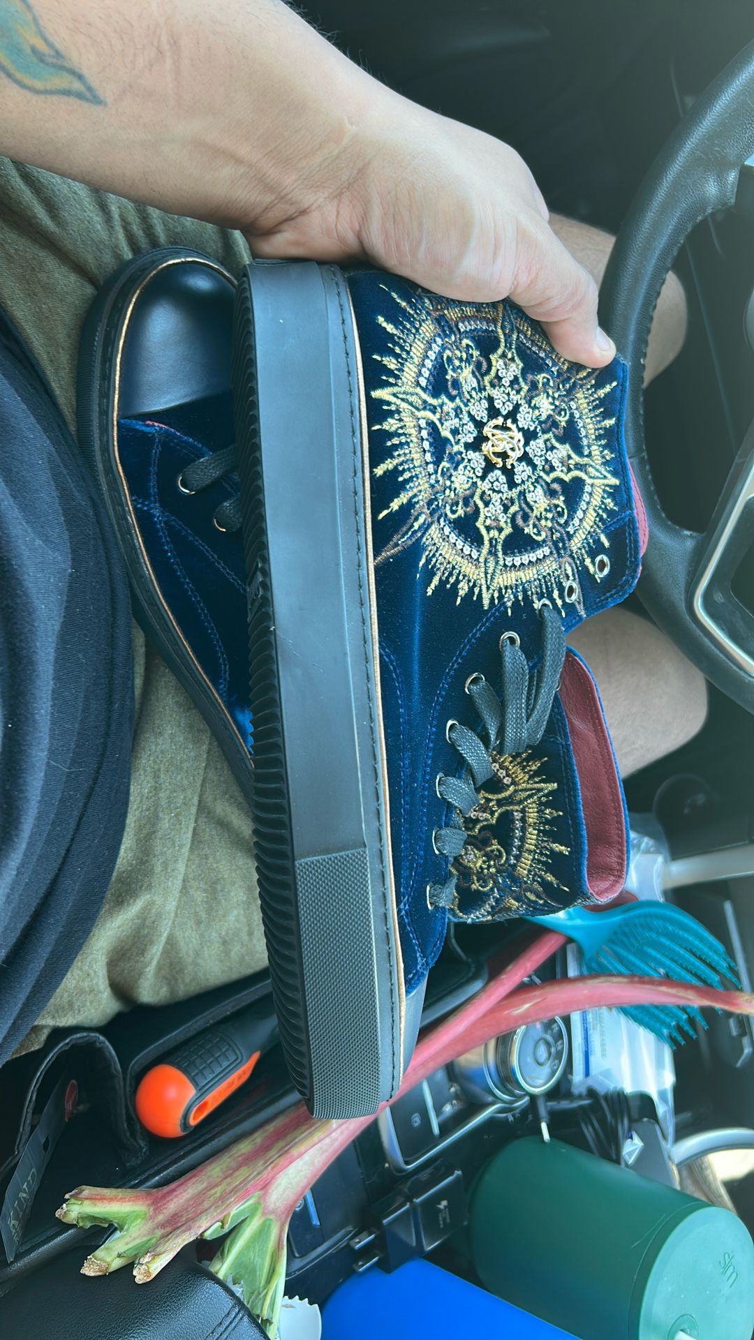 SIZE 12 *ROBERTO CAVALLI* Limited Edition Royal Blue Velvet