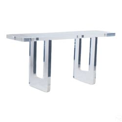 Lucite acrylic console table