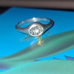 Sterling Silver Real Diamond Evil Eye Ring 