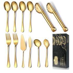 Stainless Steel Serving Utensil Set, 12 Pcs