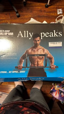 Ally Peaks Pull Up Bar for Doorway | Thickened Steel Max Limit 440 lbs Upper Body Fitness Workout Bar| Multi-Grip Strength for Doorway | Indoor Chin-U