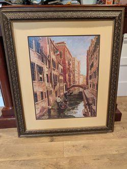 Framed Venice Canal Gondola Wall Art large 36x42