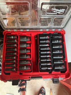 Milwaukee 1/2” torque gun and pack out socket set