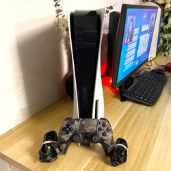 Ps5 Disc 1TB Console with Camo Controller & Cables