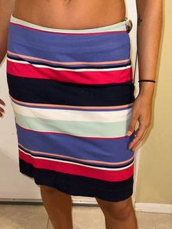 Talbots Striped Midi Skirt - Navy, Blue, Pink & Mint.Pencil Skirt size 10