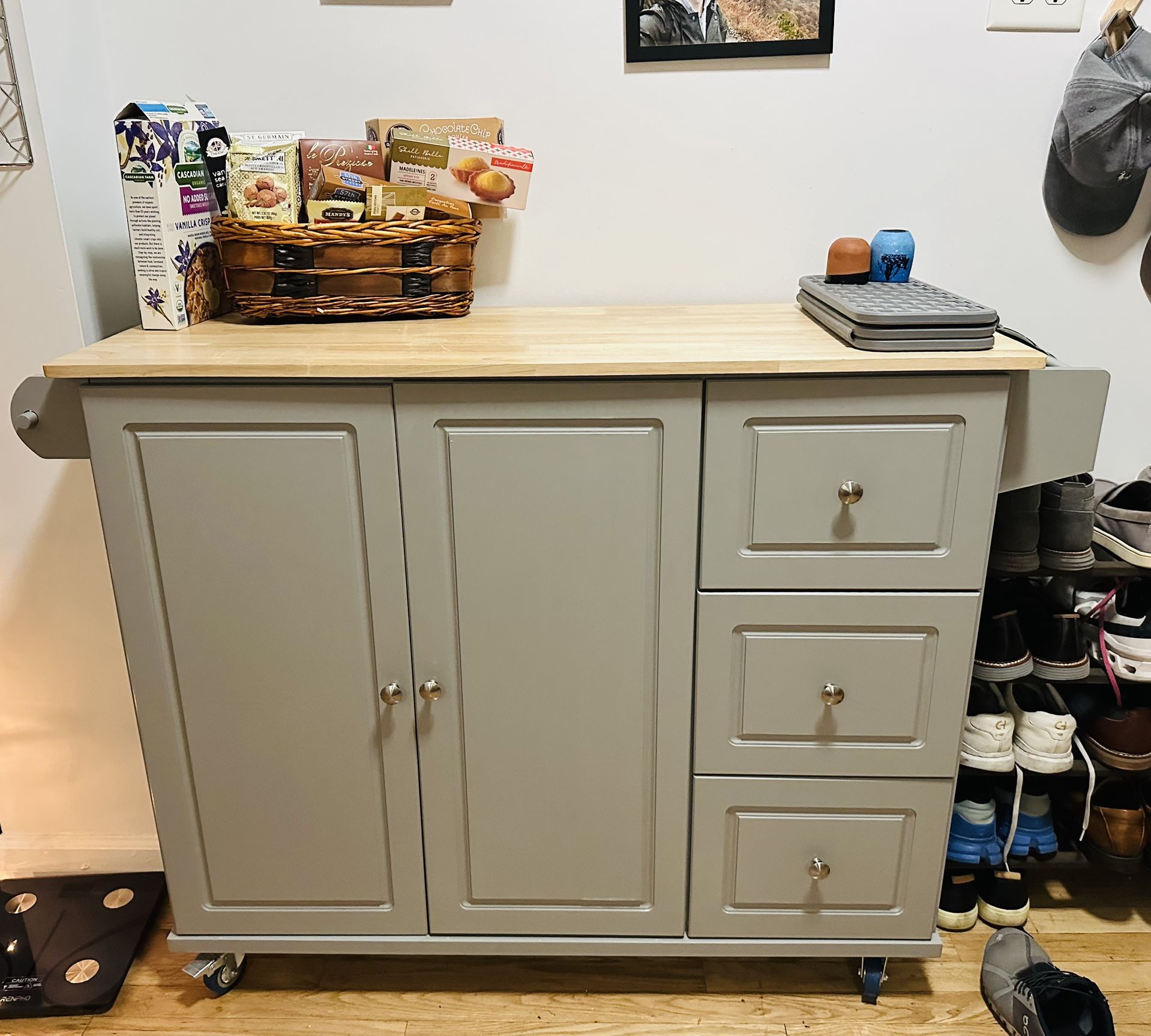 Kitchen island and Storage Cabinet on Wheels
