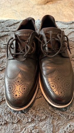Rockport Men’s Black Leather Lace-Up Shoes – Excellent Condition
