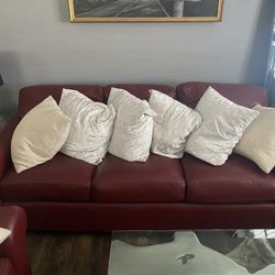 3 Beautiful Red Leather Sofas Real Leather 