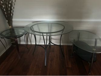 3-Piece Glass Table Set – Move out