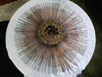 Wire Sunburst Wall Sculpture - Mid Century