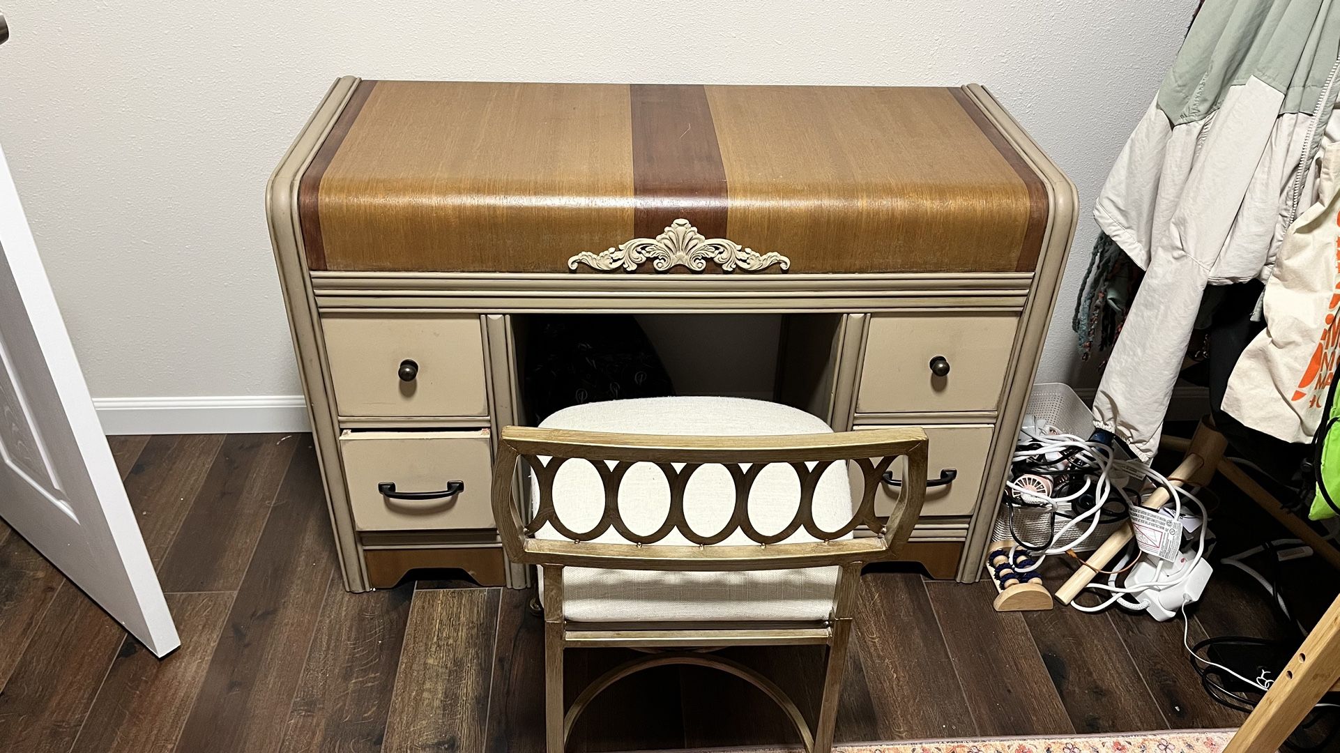 Vintage Waterfall Desk / Vanity