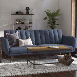 Novogratz Brittany Futon, Blue Linen