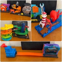 Hot Wheels City Octopus Pier Attack & Hot Wheels City Gator Garage Attack Playset & Hot Wheels City Tire Shop & Gas Station Playsets & Hot Wheels Mons