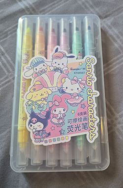 Sanrio Chatacters Double Head Erasable Highlighter Set