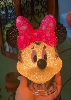 Vintage Minnie Mouse Melted Popcorn Night Light Disney Table Accent Lamp