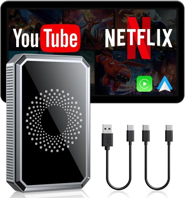 NEW - Wireless CarPlay Adapter Android Auto Video Music Box with USB drive