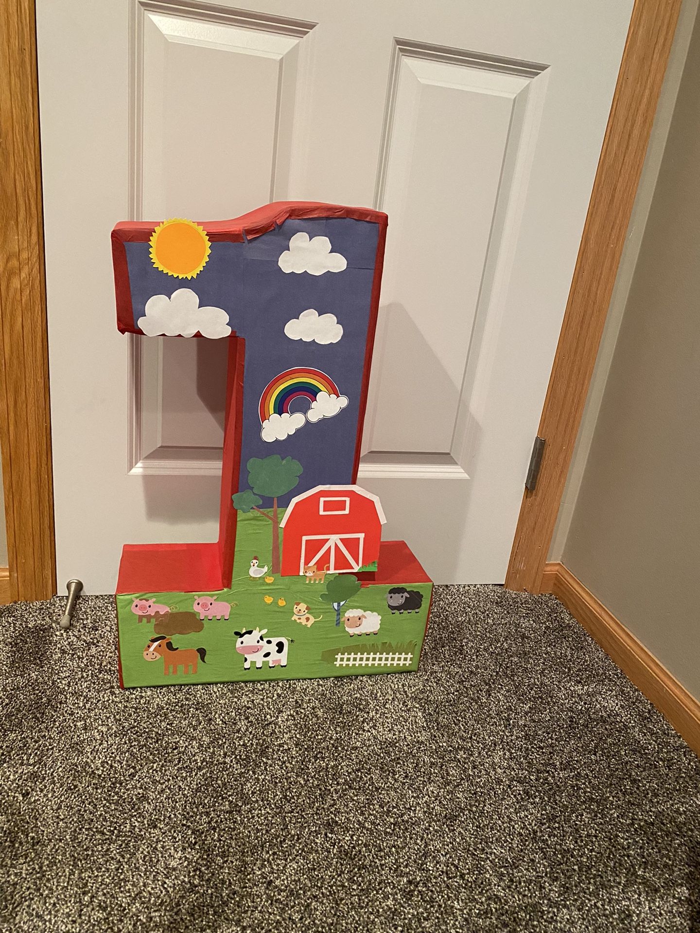 Farm Kids Birthday Number 1 Display 
