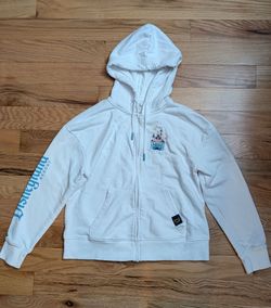 Walt Disneyland Women’s M Embroidered Sleeping Beauty Castle White Zip Hoodie