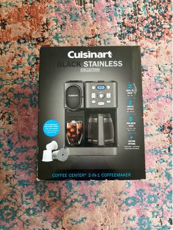 New Cuisinart Coffee Center 2 in 1  Coffee Maker Black Stainless