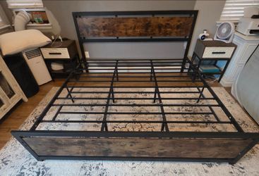 King Size Bed Frame with Headboard and footboard