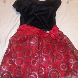Holidays red And Black dress girl Size 5 New