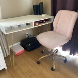 Desk And Pink Office Chair