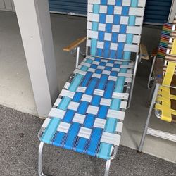 Aluminum Webbed Lounger Chair
