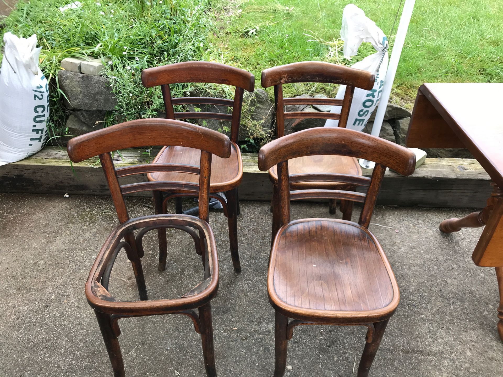 4 solid wood chairs