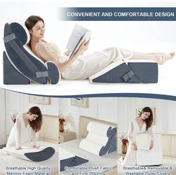 Buy Adjustable Memory Foam Bed Wedge Pillow for Legs and Back
